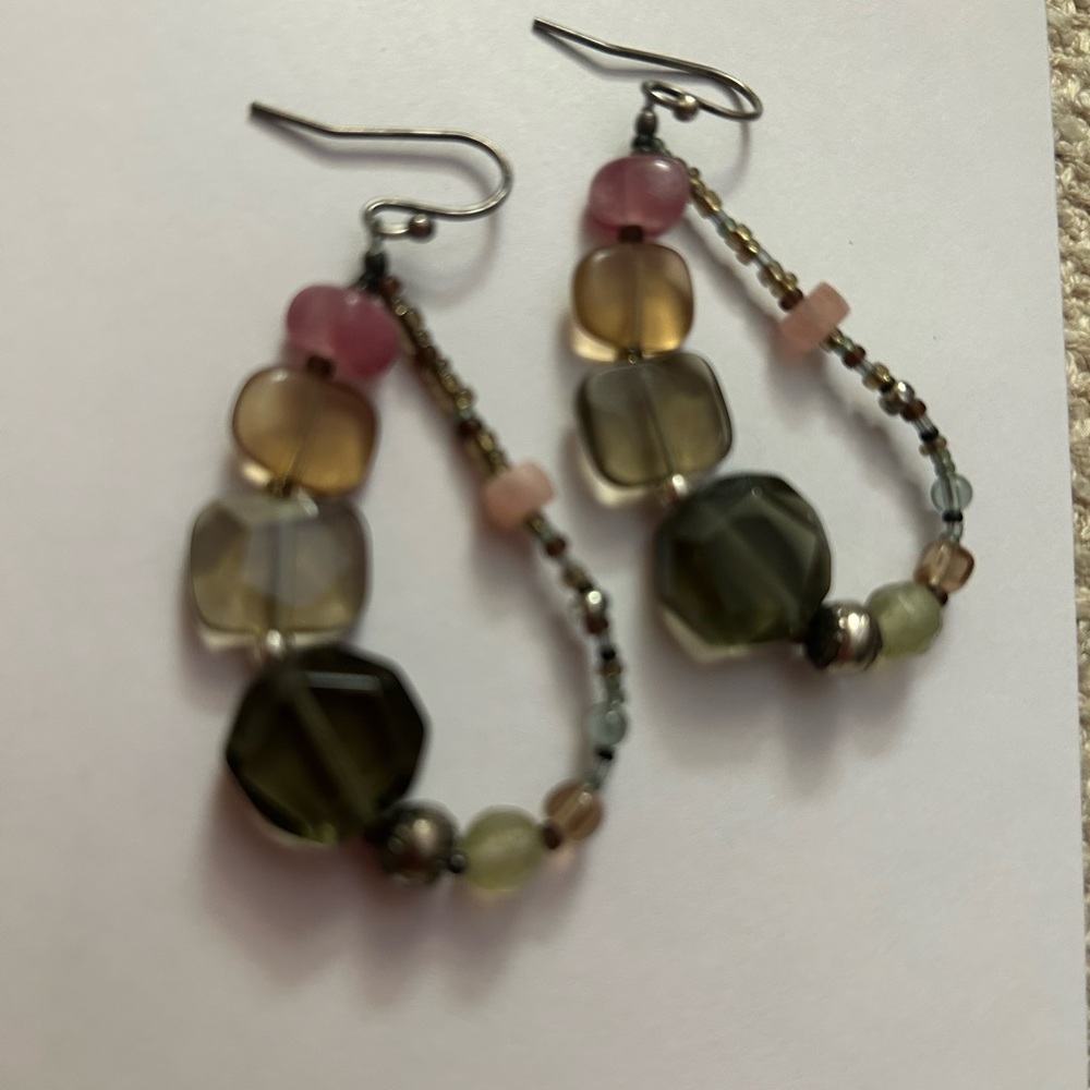 Silpada Multi Stone Sterling Dangle Earrings W215… - image 2